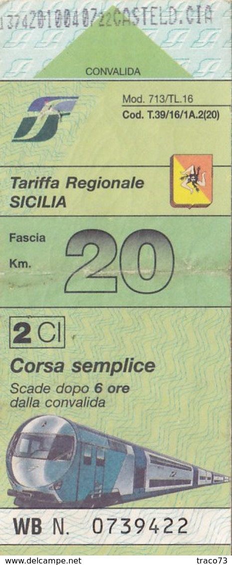 TARIFFA REGIONALE SICILIA / CORSA SEMPLICE  - FASCIA 20 KM - Europa