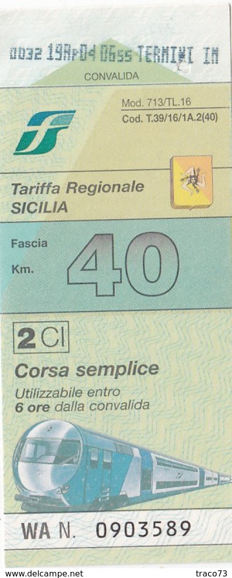 TARIFFA REGIONALE SICILIA / CORSA SEMPLICE  - FASCIA 40 KM - Europa