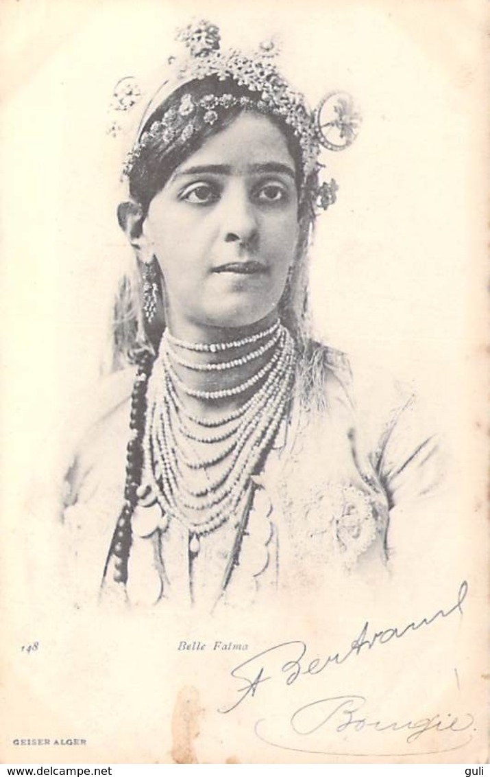 Afrique  Algérie (Femme )  BELLE FATMA  (bijoux) (Cpa DOS SIMPLE -Editions : Geiser Alger 148)*PRIX FIXE - Vrouwen