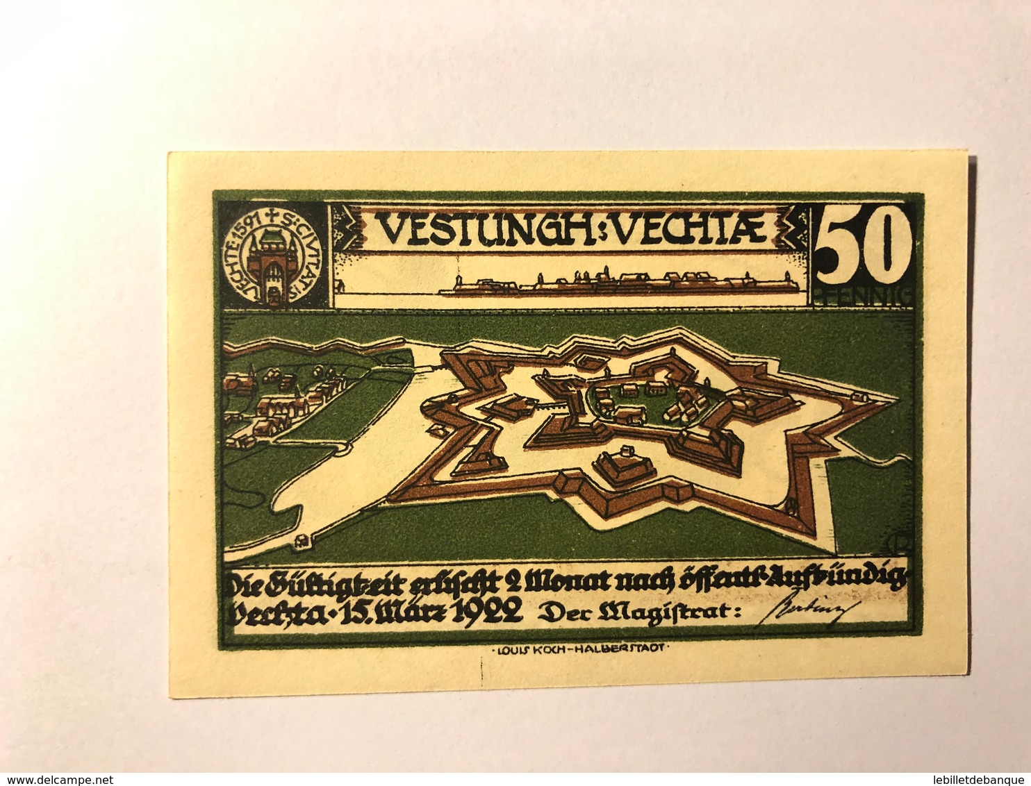 Allemagne Notgeld Vechiae 50 Pfennig - Collections