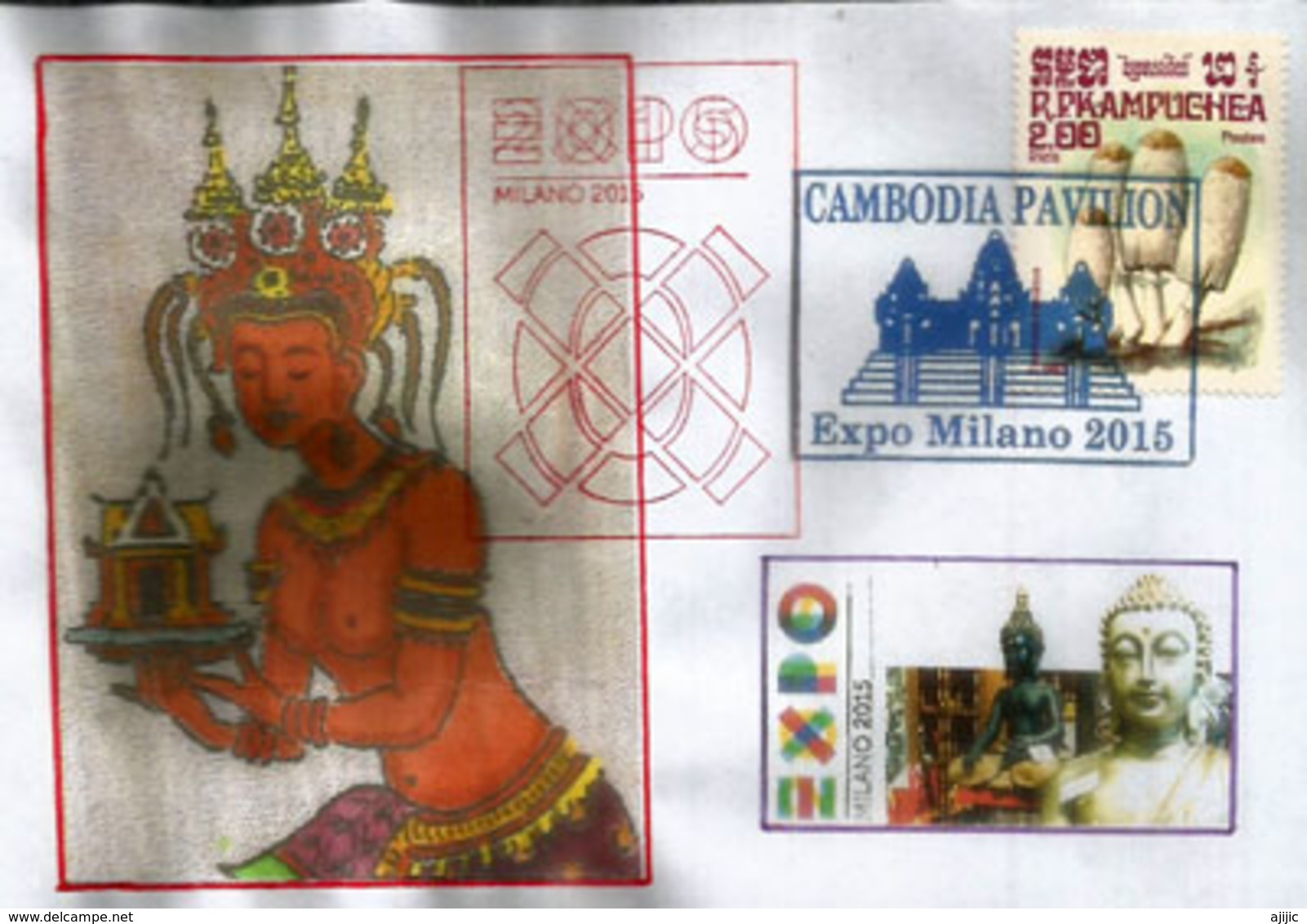 CAMBODIA/CAMBODGE.UNIVERSAL EXPO MILANO 2015 .Letter From The Cambodian Pavilion With Stamp Of Cambodia - Cambodia