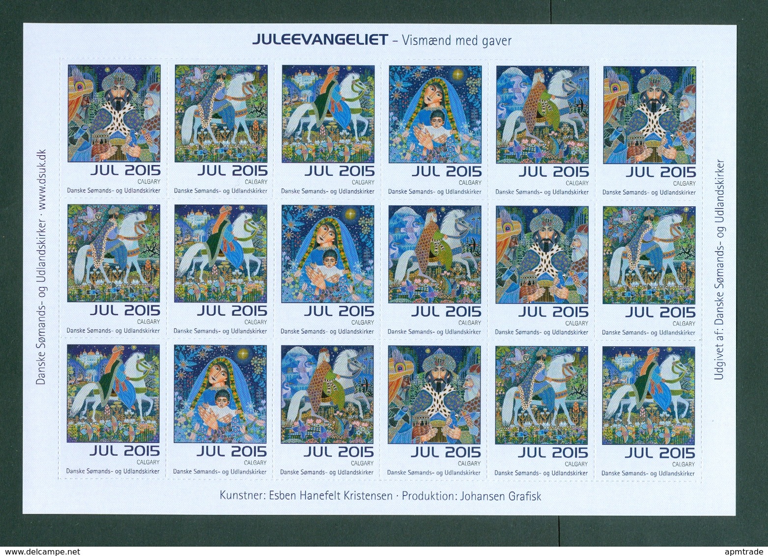 Denmark Christmas Sheet 2015 Danish Church Calgary. 'Christmas Gospel". Riders - Full Sheets & Multiples