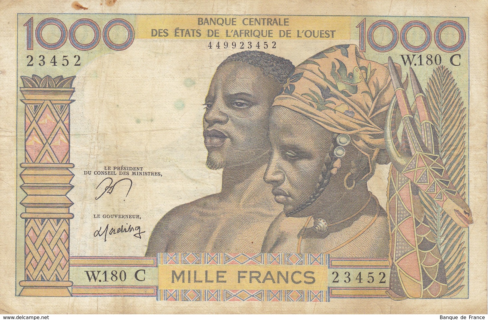 Billet 1000 F Banque Centrale Des Etats De L'Afrique De L' Ouest Burkina Faso P.302Cn Ou K.246C - États D'Afrique De L'Ouest