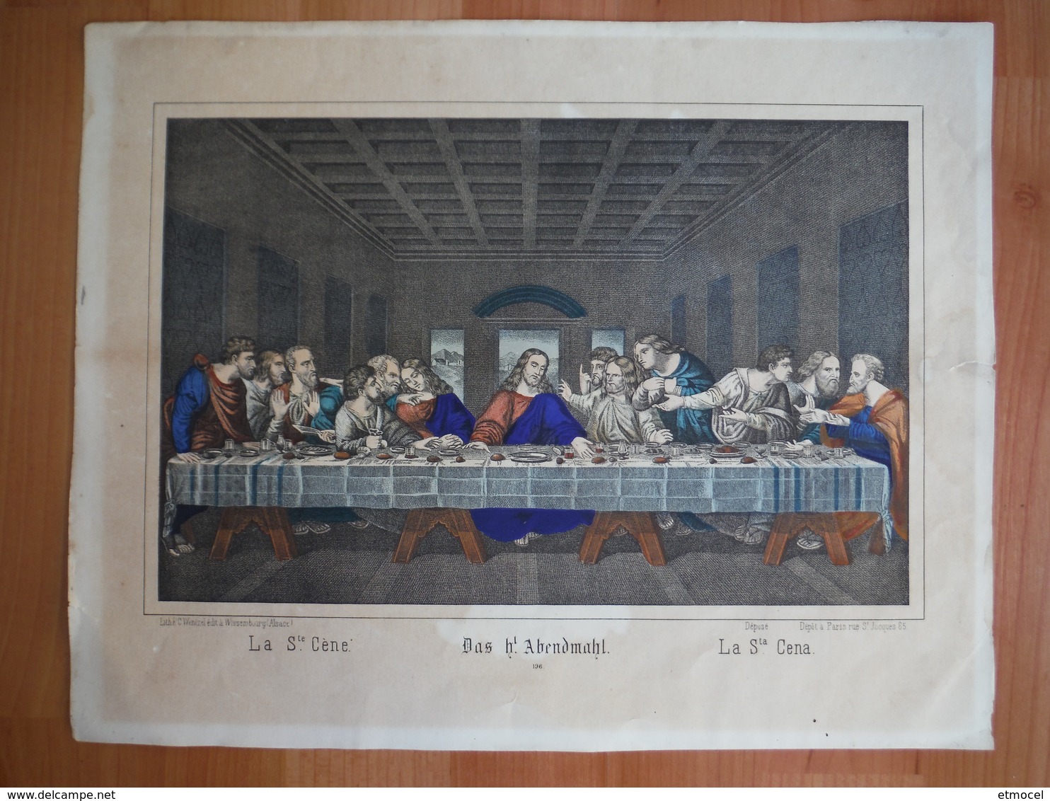 Lithographie Wentzel Wissembourg - Sainte Cène - Heilige Habendmahl - Santa Cena - Lithographies