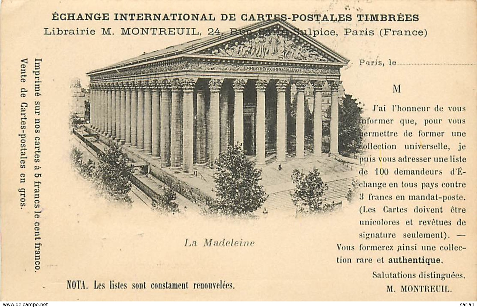 Echange International De Cartes Postales Timbrées , Librairie Montreuil , Théme Carte Postale , * 406 31 - Collector Fairs & Bourses