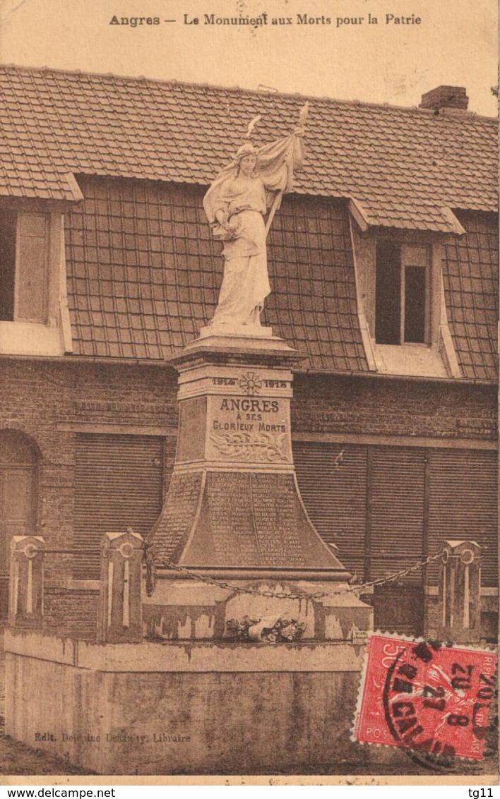 62 - ANGRES - LE MONUMENT AUX MORTS POUR LA PATRIE - Autres & Non Classés