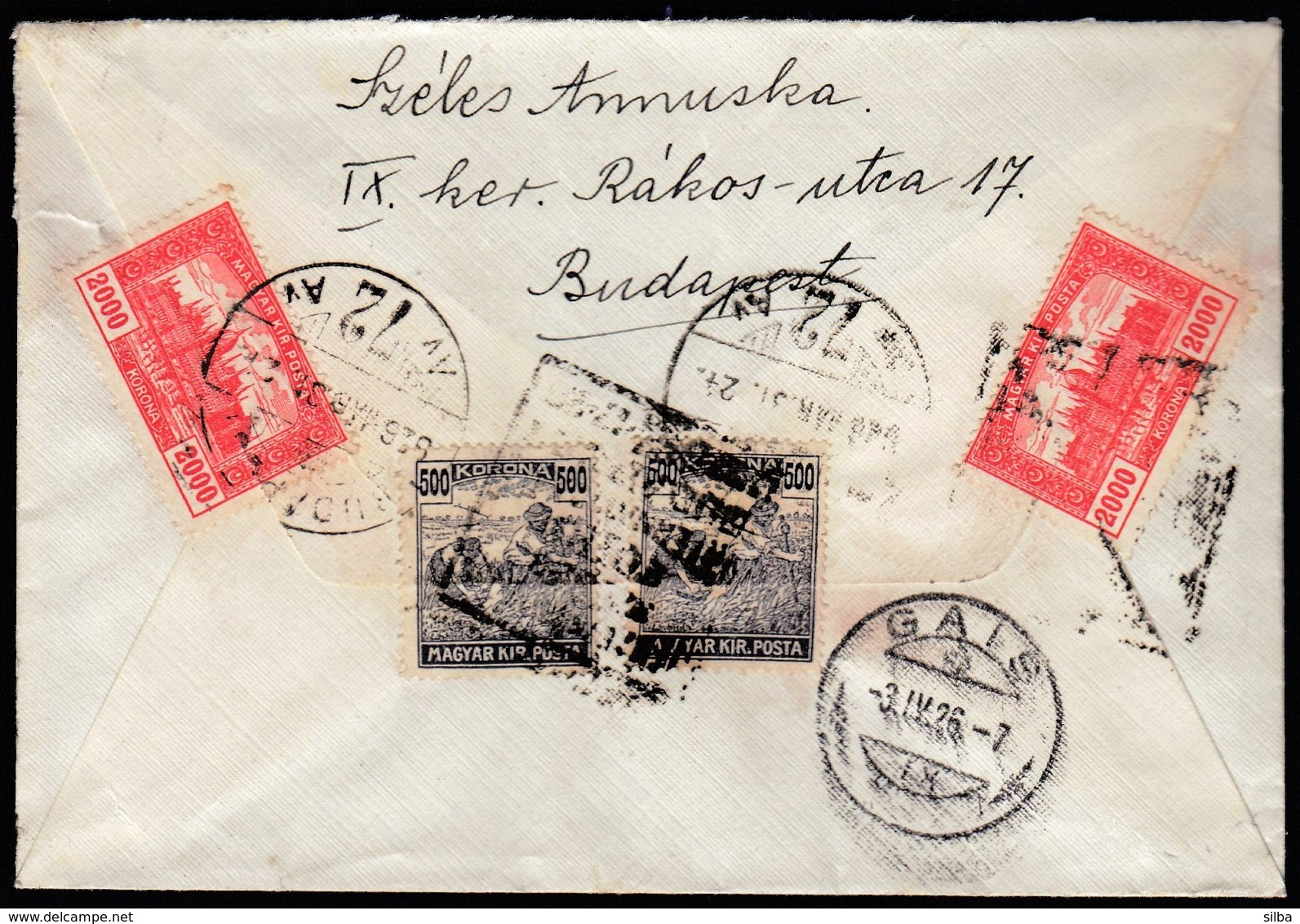 Hungary Budapest 1926 / Parliament / Letter Sent To Gais, Switzerland - Lettres & Documents
