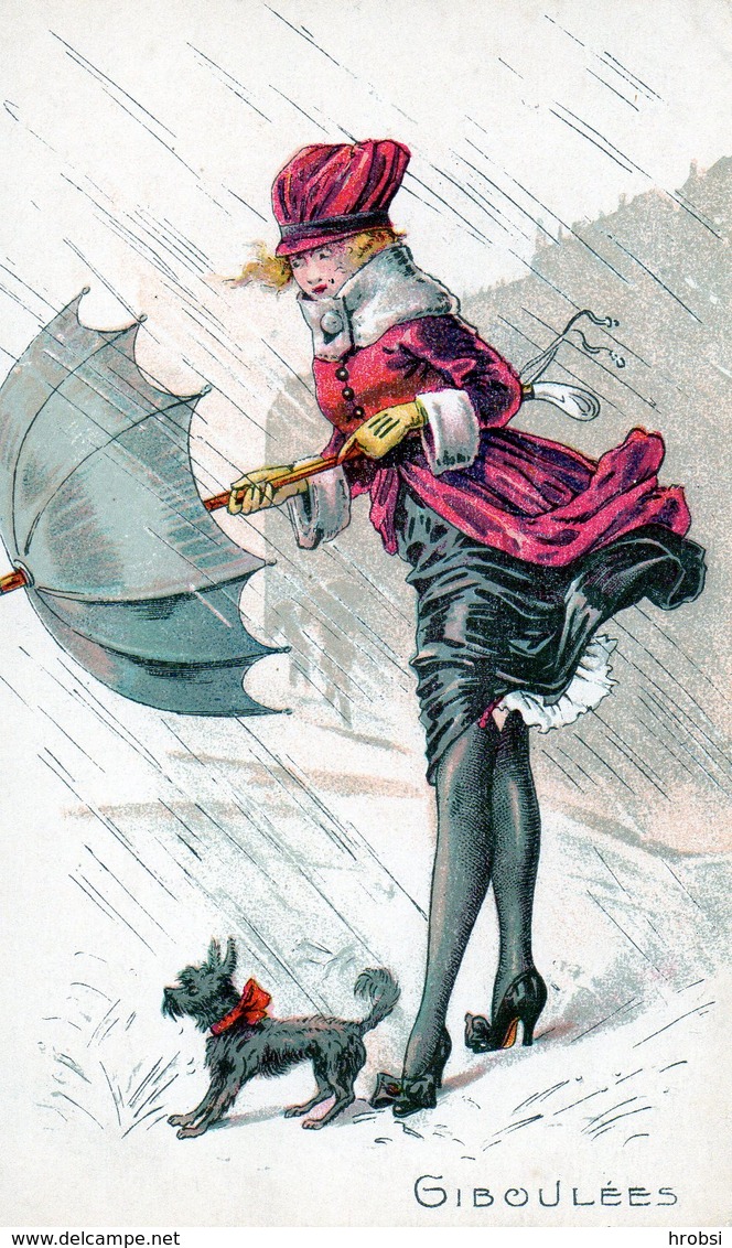 Fantaisie, Femme , Parapluie, Giboulée, Illustrateur - Femmes