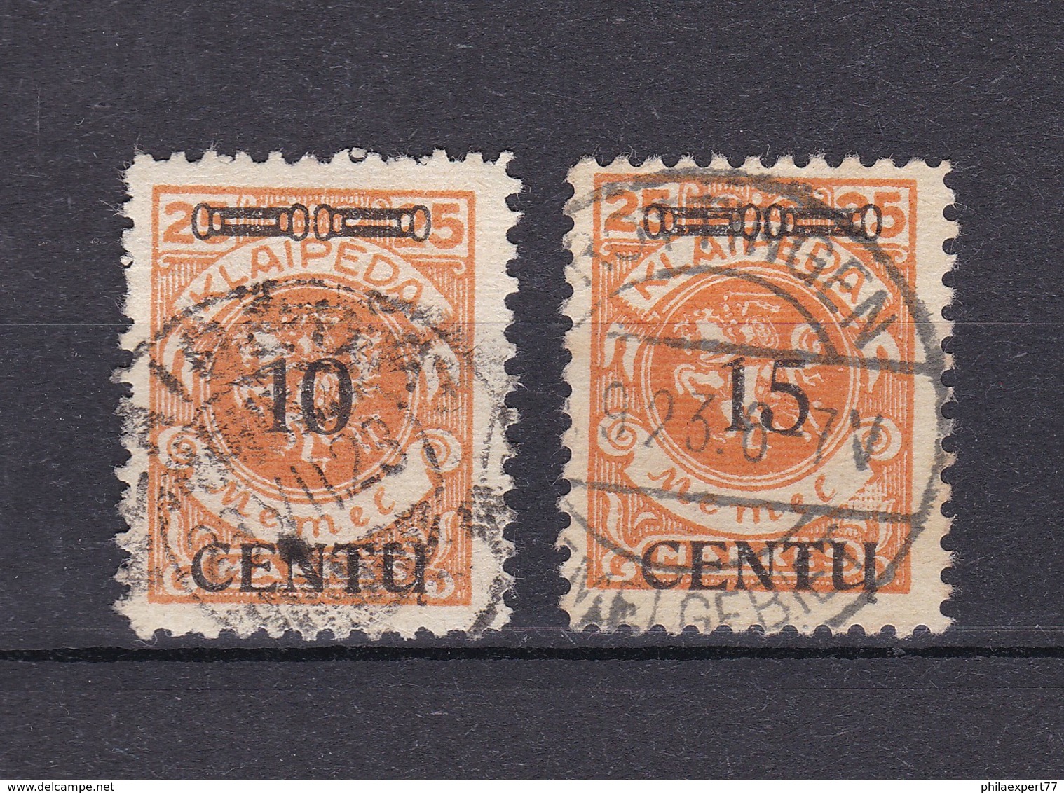 Memegebiet -  1923 - Michel 169/170 - Gebraucht - 40 Euro - Memel (Klaïpeda) 1923