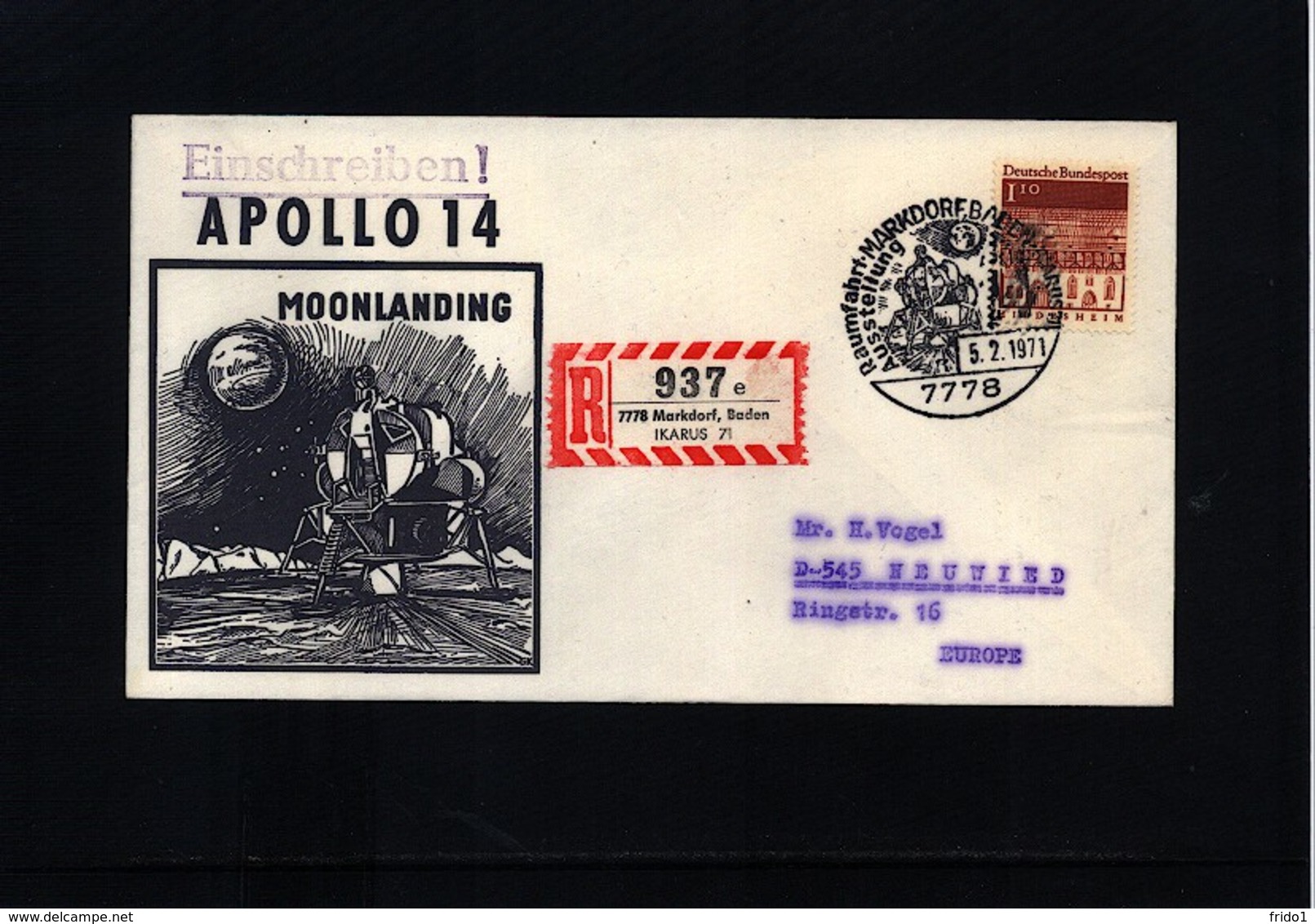 Germany / Deutschland 1971 Space / Raumfahrt Apollo 14 Moonlanding Interesting Cover - Europa