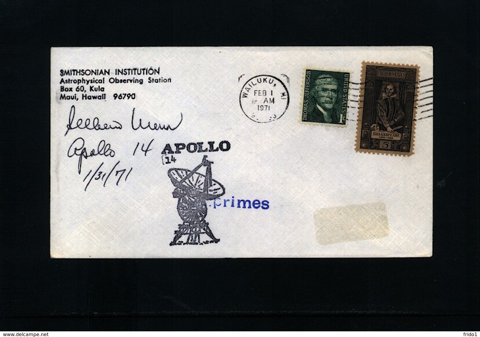 USA 1971 Space / Raumfahrt  Apollo 14 Hawaii Observing Station Interesting Cover - Verenigde Staten