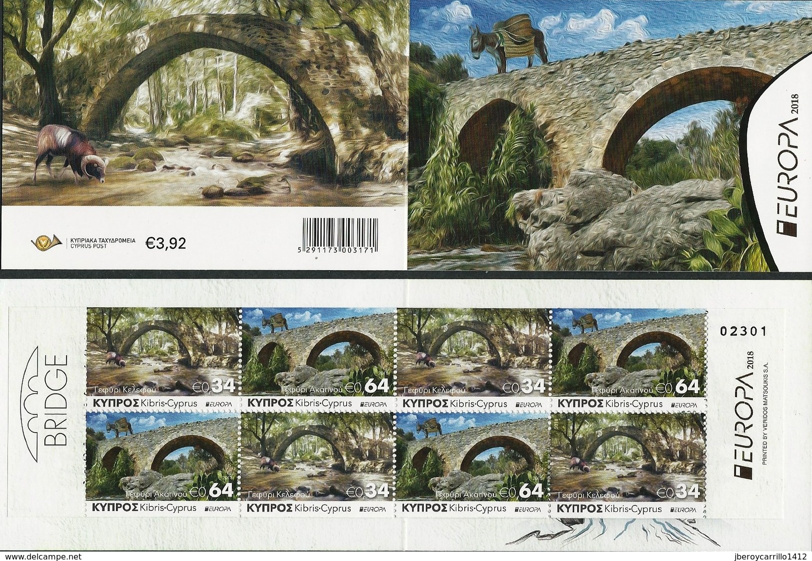 EUROPA 2018- TEMA "PUENTES - BRIDGES - BRÜCKEN - PONTS- COLLECTION  de 17 CARNETS + 2 CARNETS PRESTIGE - OFFICIELS EMIS