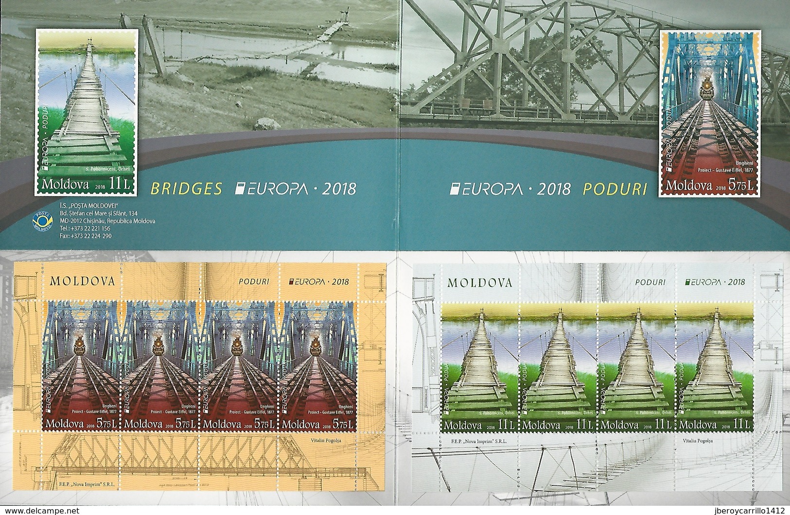 EUROPA 2018- TEMA "PUENTES - BRIDGES - BRÜCKEN - PONTS- COLLECTION  de 17 CARNETS + 2 CARNETS PRESTIGE - OFFICIELS EMIS