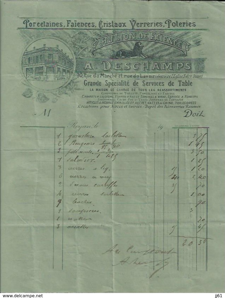 ROYAN A DESCHAMPS AU LION DE FAIENCE PORCELAINE FAIENCE CRISTAUX VERRERIES POTERIES VERRES D EAU BIERE SERVICE A FUMEUR - Autres & Non Classés