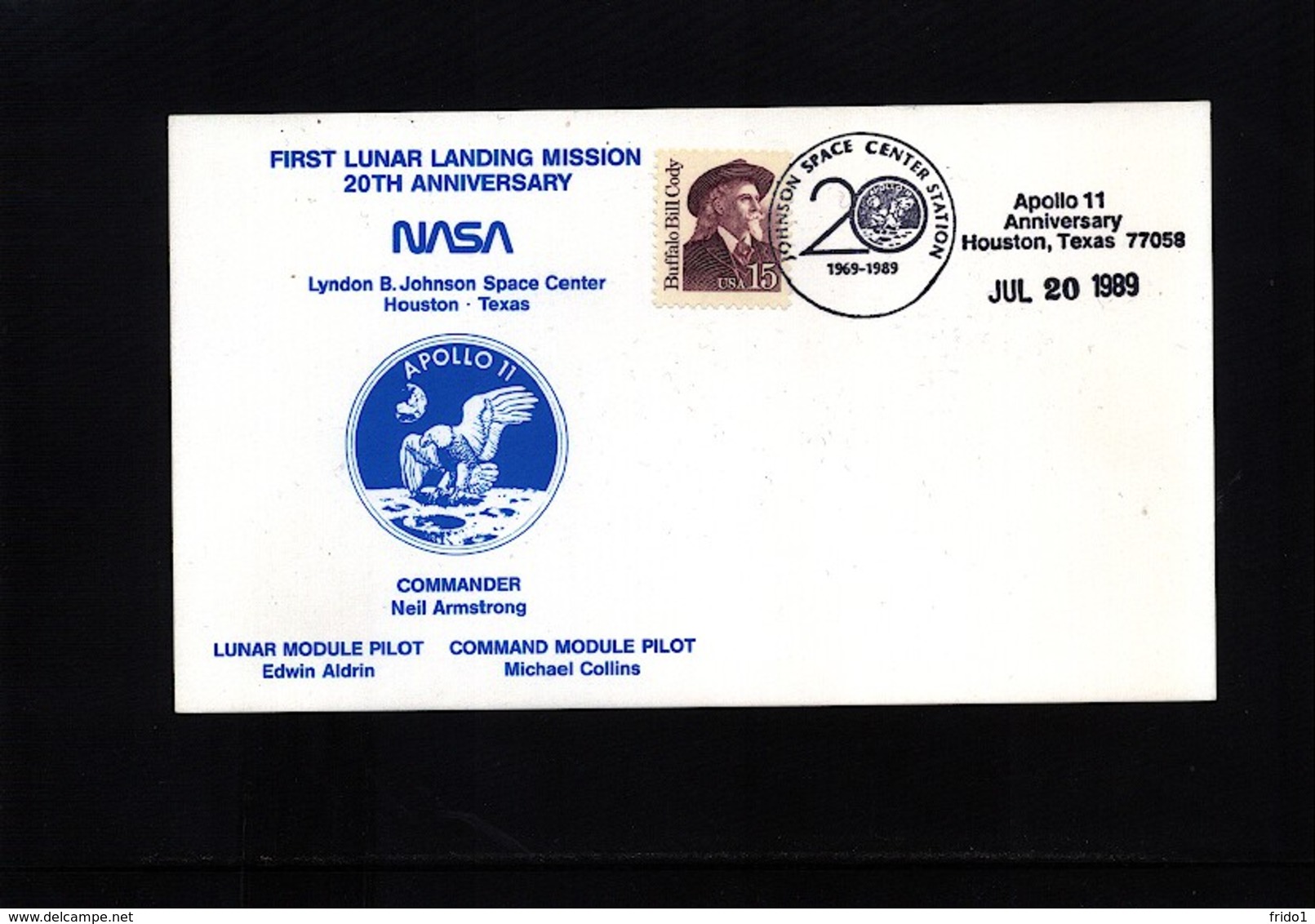 USA 1989 Space / Raumfahrt 20th Anniversary Of The Moon Landing Interesting Cover - USA