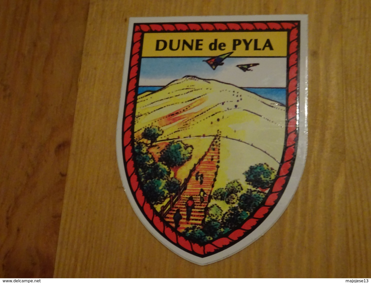 Blason écusson Adhésif Autocollant Dune Du Pyla Paysage (Gironde) - Obj. 'Souvenir De'