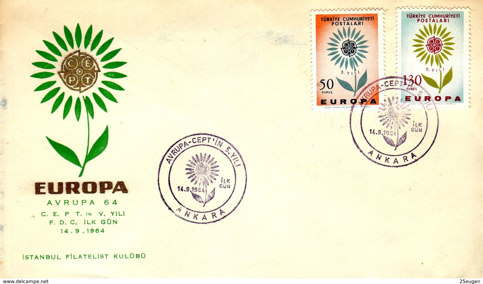 TURKEY  EUROPA CEPT 1964  FDC - 1964