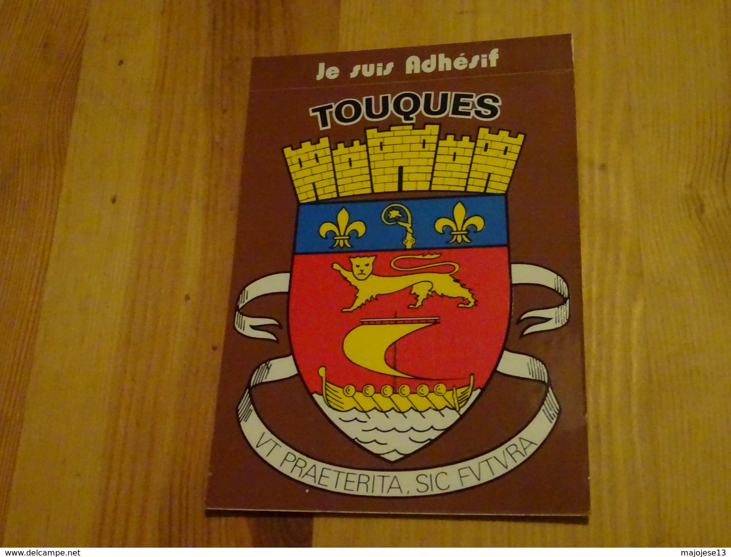 Carte Postale Blason écusson Adhésif Autocollant Touques (Normandie) - Obj. 'Souvenir De'