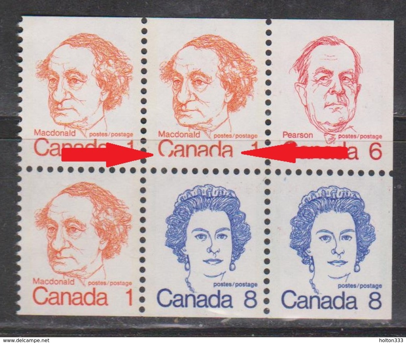 CANADA Scott # BK74 Pane MNH - Printing Error - See Scan - Unused Stamps