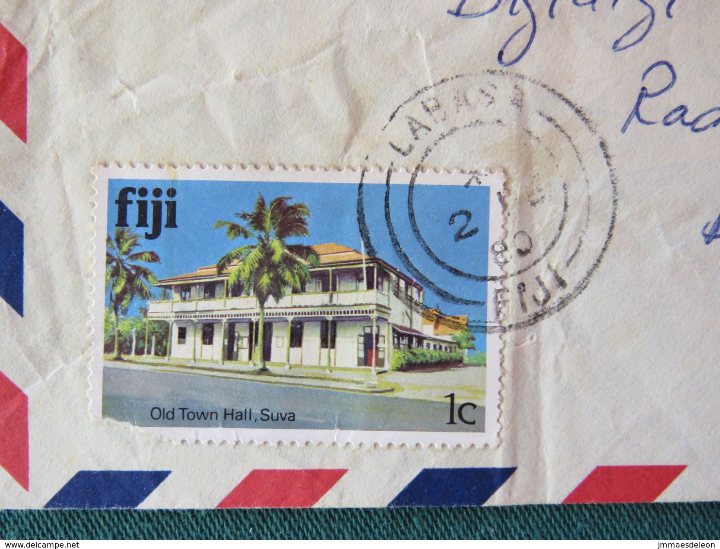 Fiji 1980 Cover To Radio Fiji, Suva - Bird - Town Hall (damaged Stamp) - Fidji (1970-...)