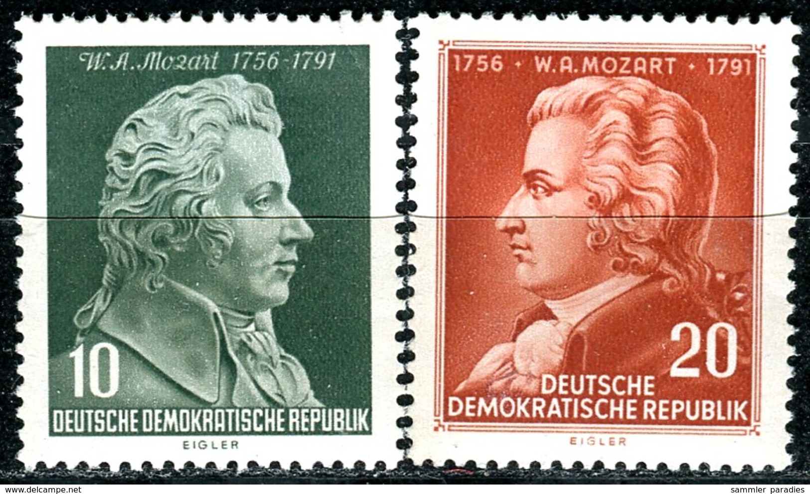 DDR - Mi 510 / 511 - ** Postfrisch (A) - 10-20Pf   Wolfgang Amadeus Mozart - Neufs