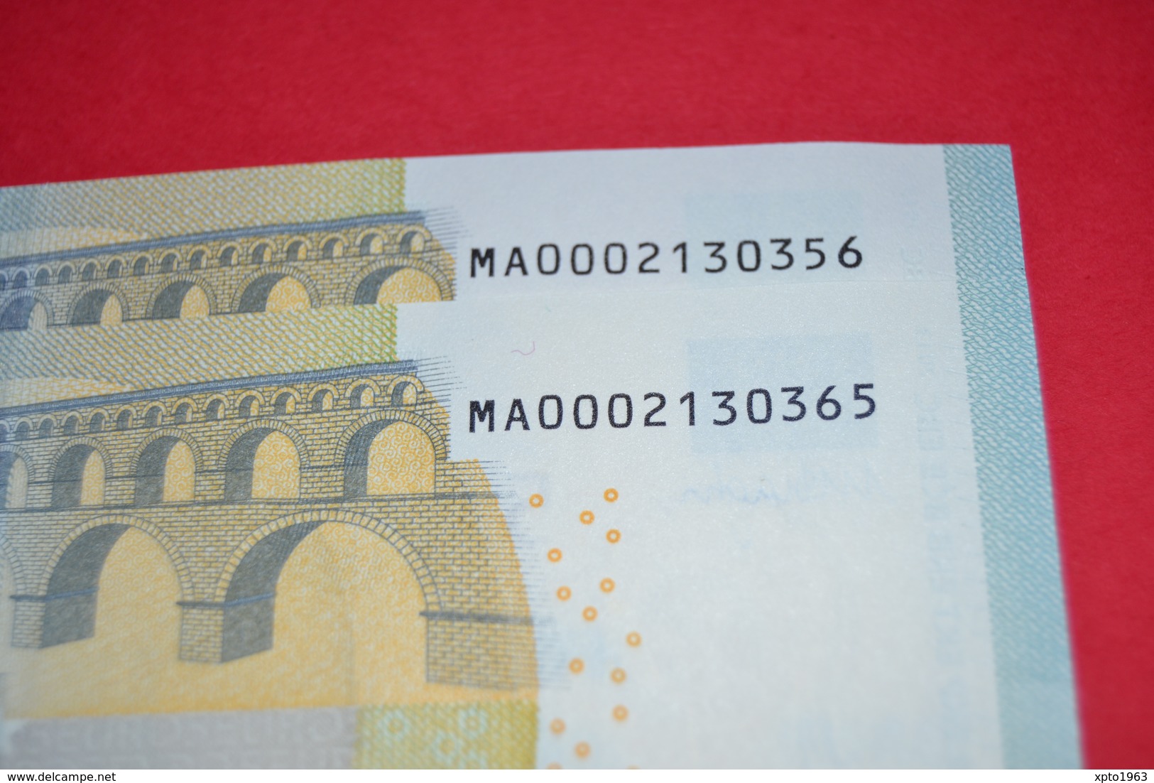 2x 5 EURO M001 C6 PORTUGAL M001C6 - LOW Serial Number MA0002130365/56 - UNC FDS NEUF - 5 Euro