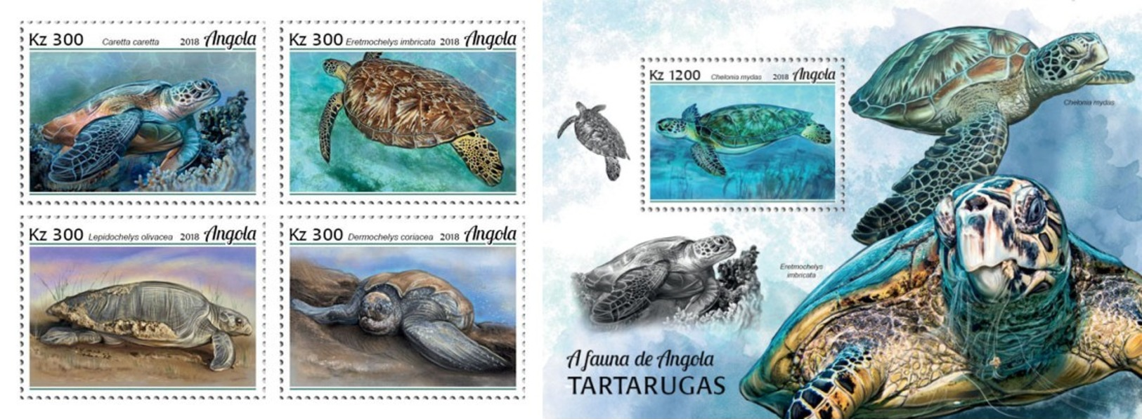 Z08 ANG18104ab ANGOLA 2018 Turtles 4v MNH ** Postfrisch - Angola