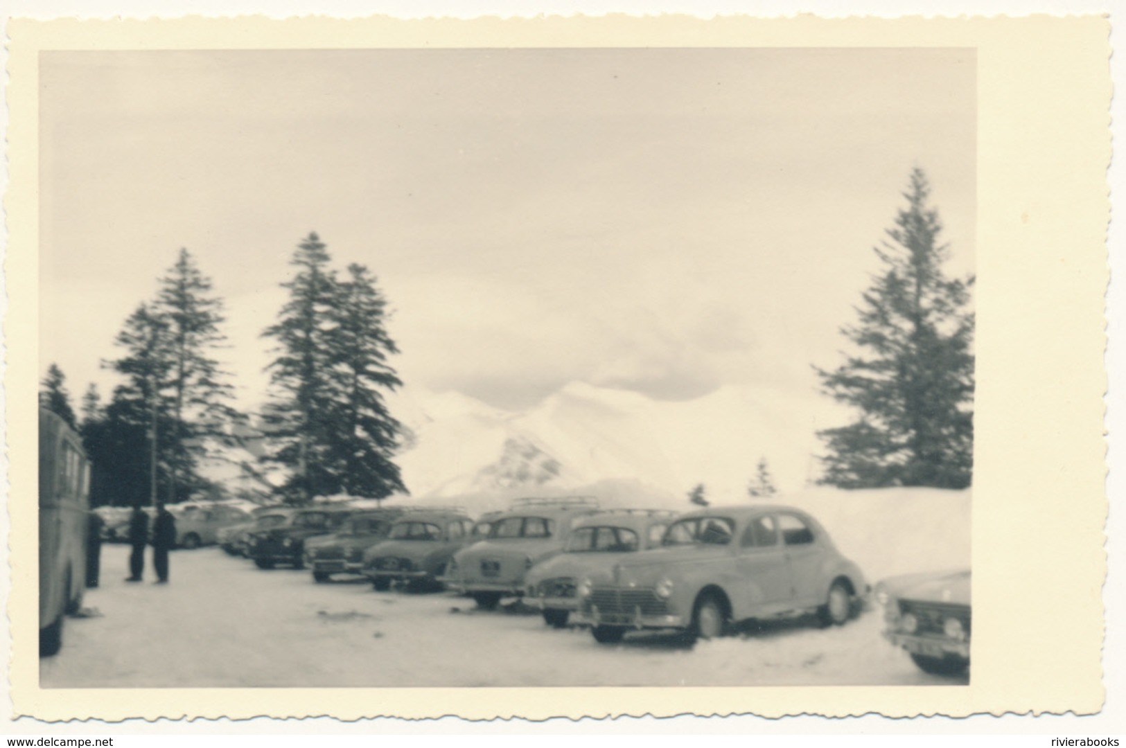 M35 - Rangée D'automobiles Anciennes En Station De Ski - Automobiles