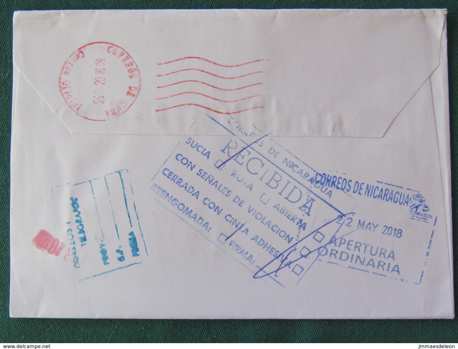 Cuba 2018 Cover To Nicaragua - Plane - ICRT - Lettres & Documents