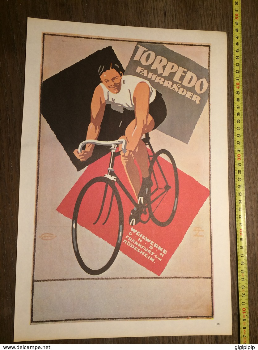 AFFICHE TORPEDO FAHRRADER WERK FRANKFURT AM MAIN  RODELHEIM VELO PEUGEOT FRANCE - Unclassified