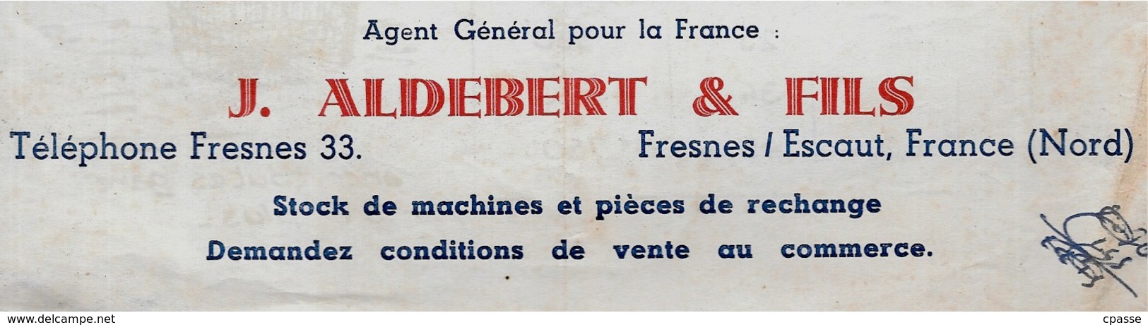 Tarif Illustré COUPE-RACINES "Rapide" Ets DE VLEESCHAUWER Frères S.A. OPHASSELT Belgique / J. ALDEBERT 59 Fresnes Escaut - Agriculture