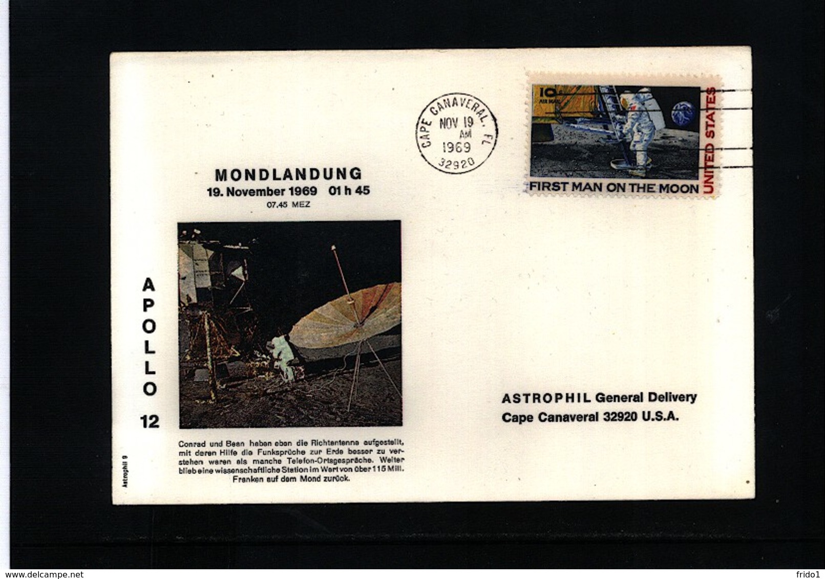 USA 1969 Space / Raumfahrt  Apollo 12 Interesting Cover - USA