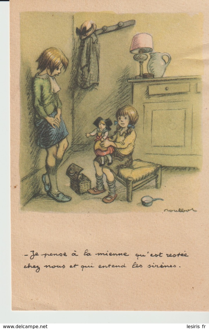 C P A. - POULBOT - JE PENSE A LA MIENNE QU'EST RESTÉE CHEZ NOUS ET QUI ENTEND LES SIRENES - LIGUE NATIONALE CONTRE LES T - Poulbot, F.