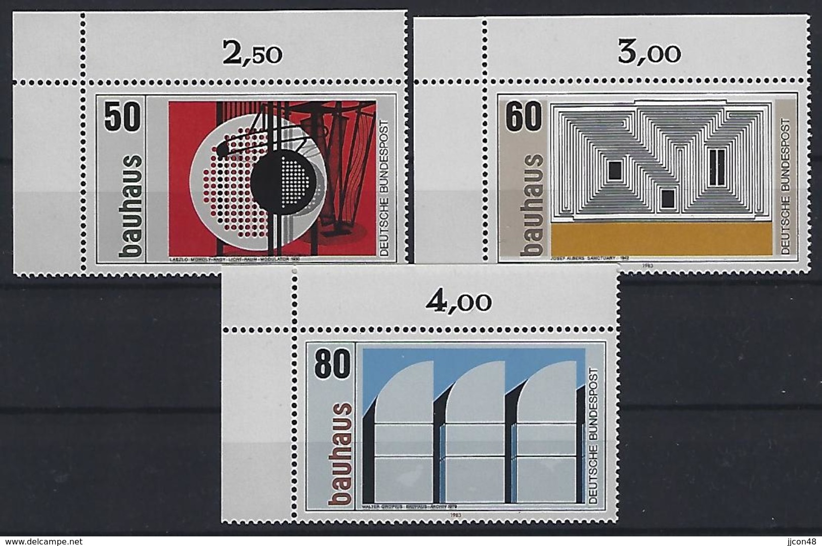 Germany (BRD) 1983  Bauhaus  (**) MNH  Mi.1164-1166 - Unused Stamps