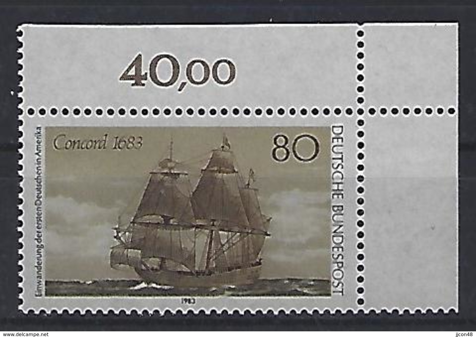 Germany (BRD) 1983  300 Jahre Deutschen In Amerika  (**) MNH  Mi.1180 - Unused Stamps