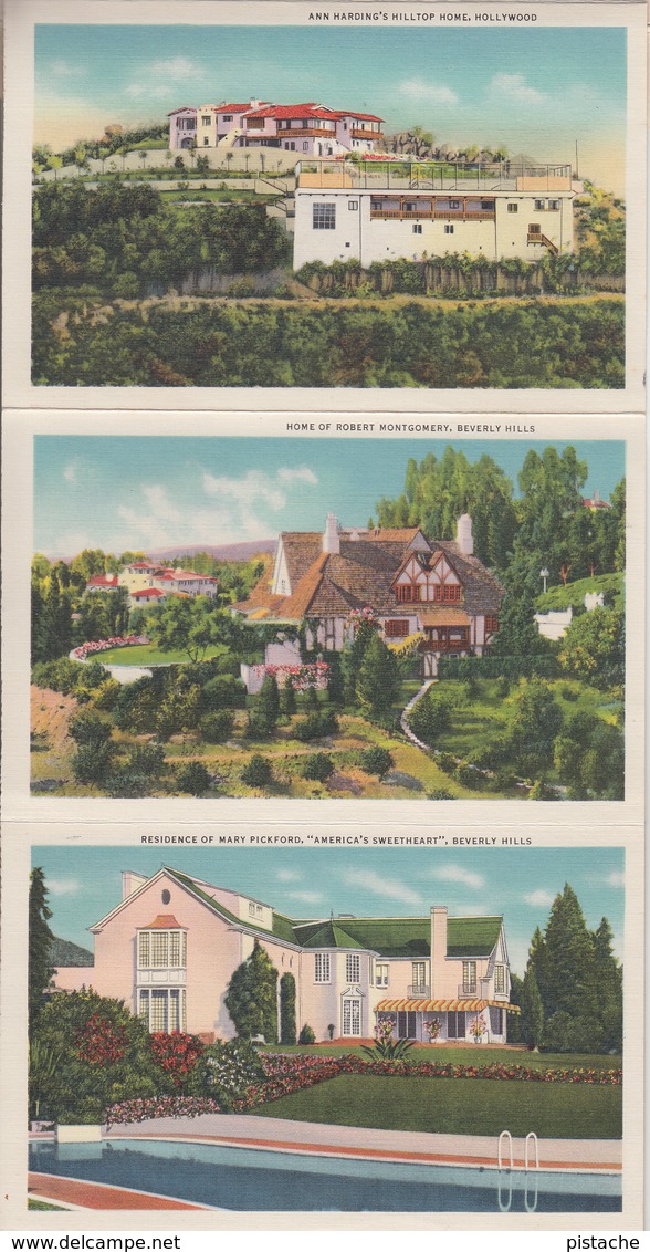 Homes of Movie Stars – Booklet Folder - 18 views - Cinema Actor Actress – Hollywood – 8 scans
