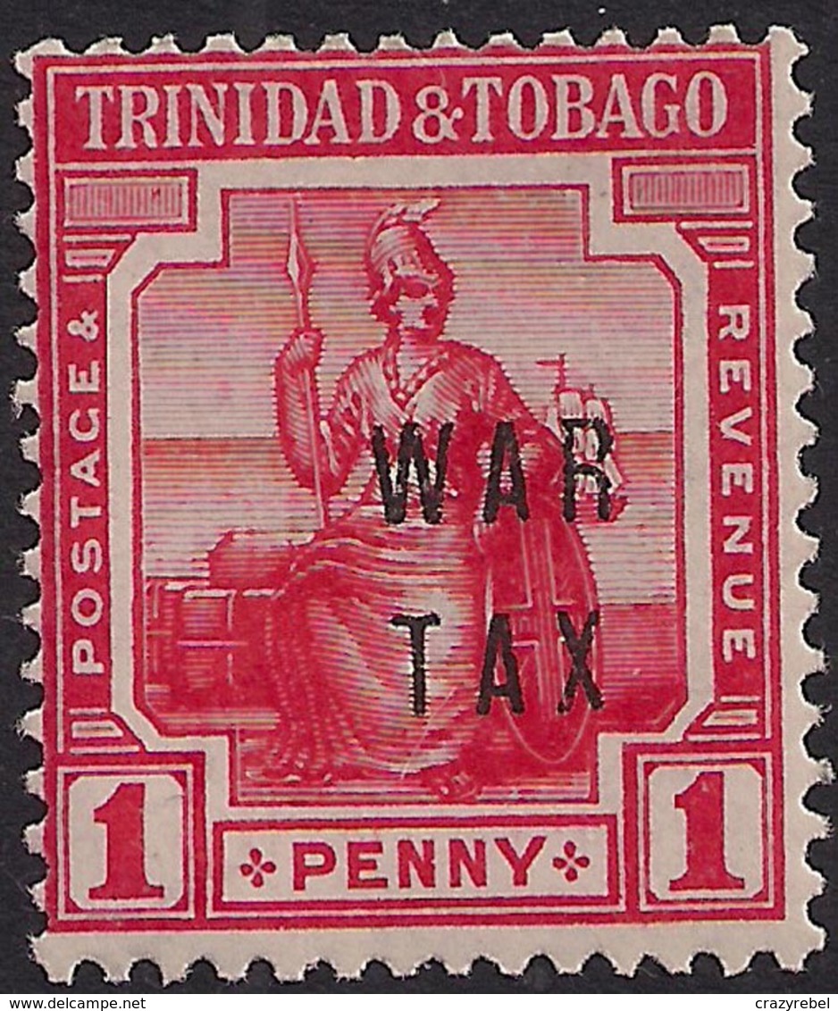 Trinidad & Tobago 1917 KGV 1d Scarlet Ovpt War Tax Umm SG 185 ( D958 ) - Trinidad & Tobago (...-1961)