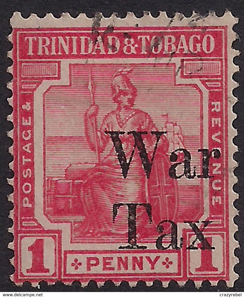 Trinidad & Tobago 1918 KGV 1d Rose Red Ovpt War Tax SG 188b ( D1091 ) - Trinidad & Tobago (...-1961)