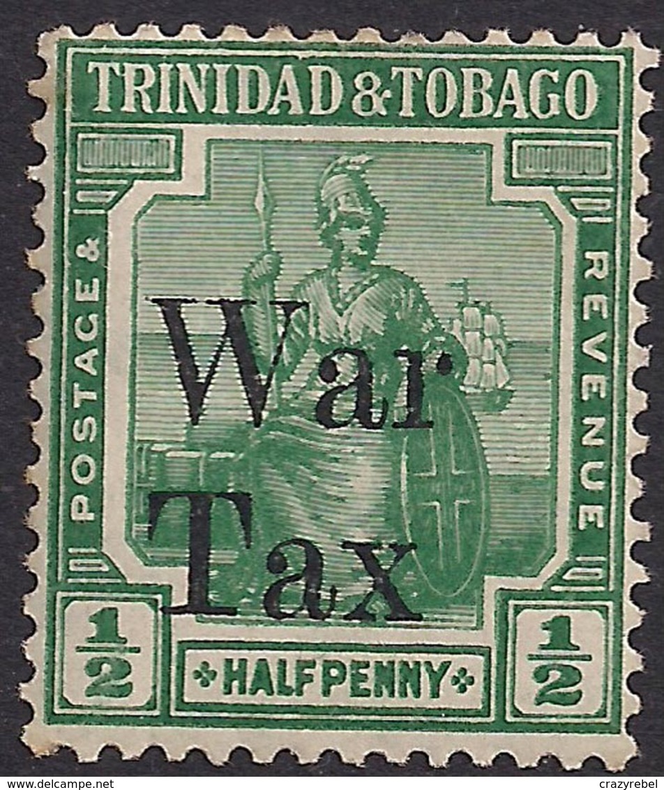 Trinidad & Tobago 1918 KGV 1/2d Bluish Green Ovpt War Tax MM SG 187 ( E127 ) - Trinité & Tobago (...-1961)