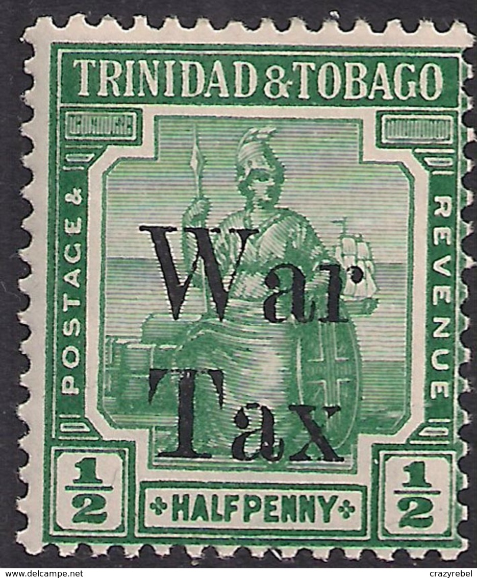 Trinidad & Tobago 1918 KGV 1/2d Bluish Green Ovpt War Tax Umm SG 187 ( E150 ) - Trinidad & Tobago (...-1961)