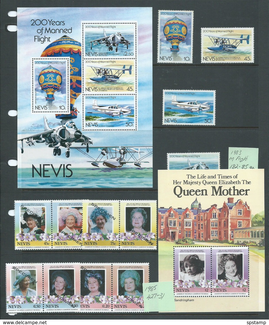 Nevis 1980 - 1989 Group Of 20 Sets Plus Odds & Miniature Sheets Mint , With Faults - St.Kitts And Nevis ( 1983-...)