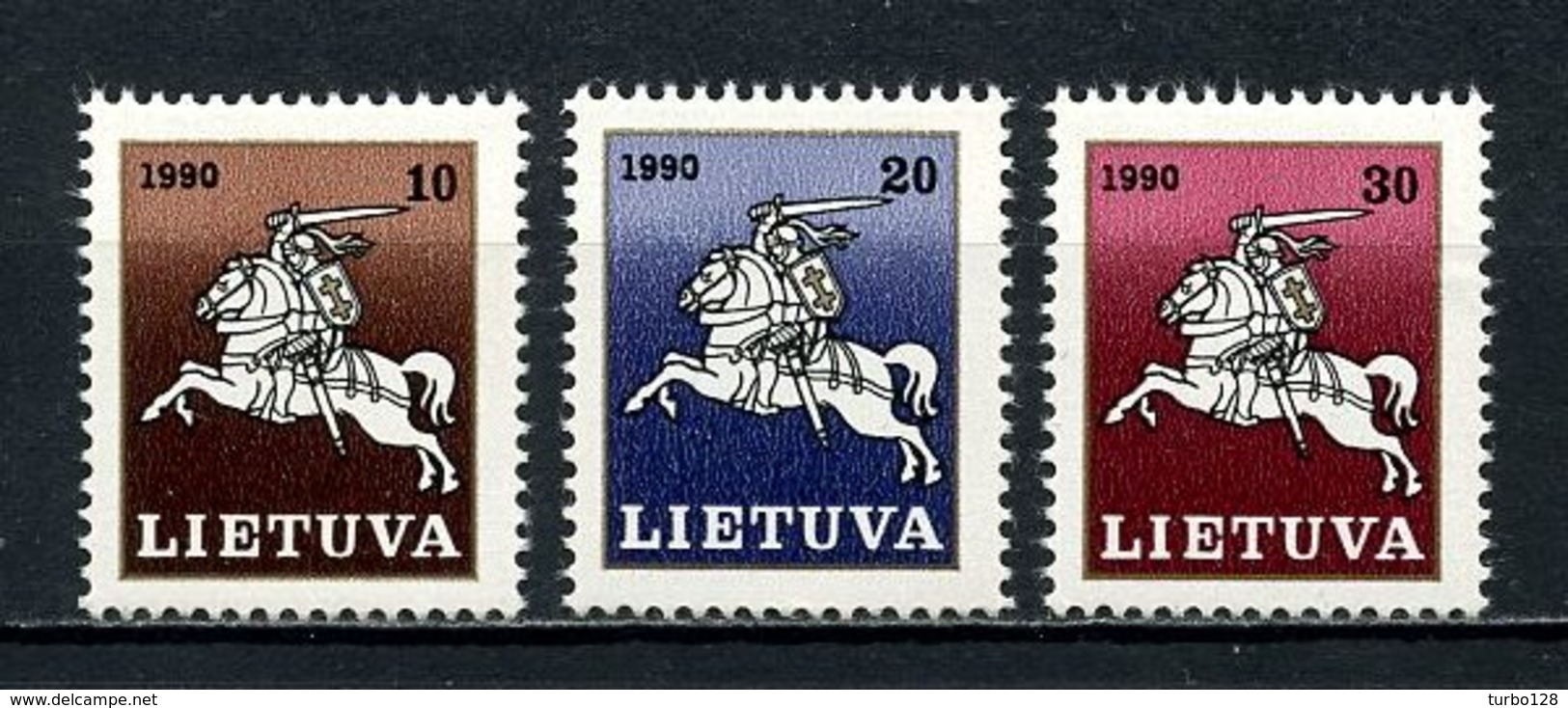 LITUANIE 1991  N° 398/400 ** Neufs MNH Superbes C 2.30 € Chevaux Horses Grand Duc Vitautas Animaux - Lithuania