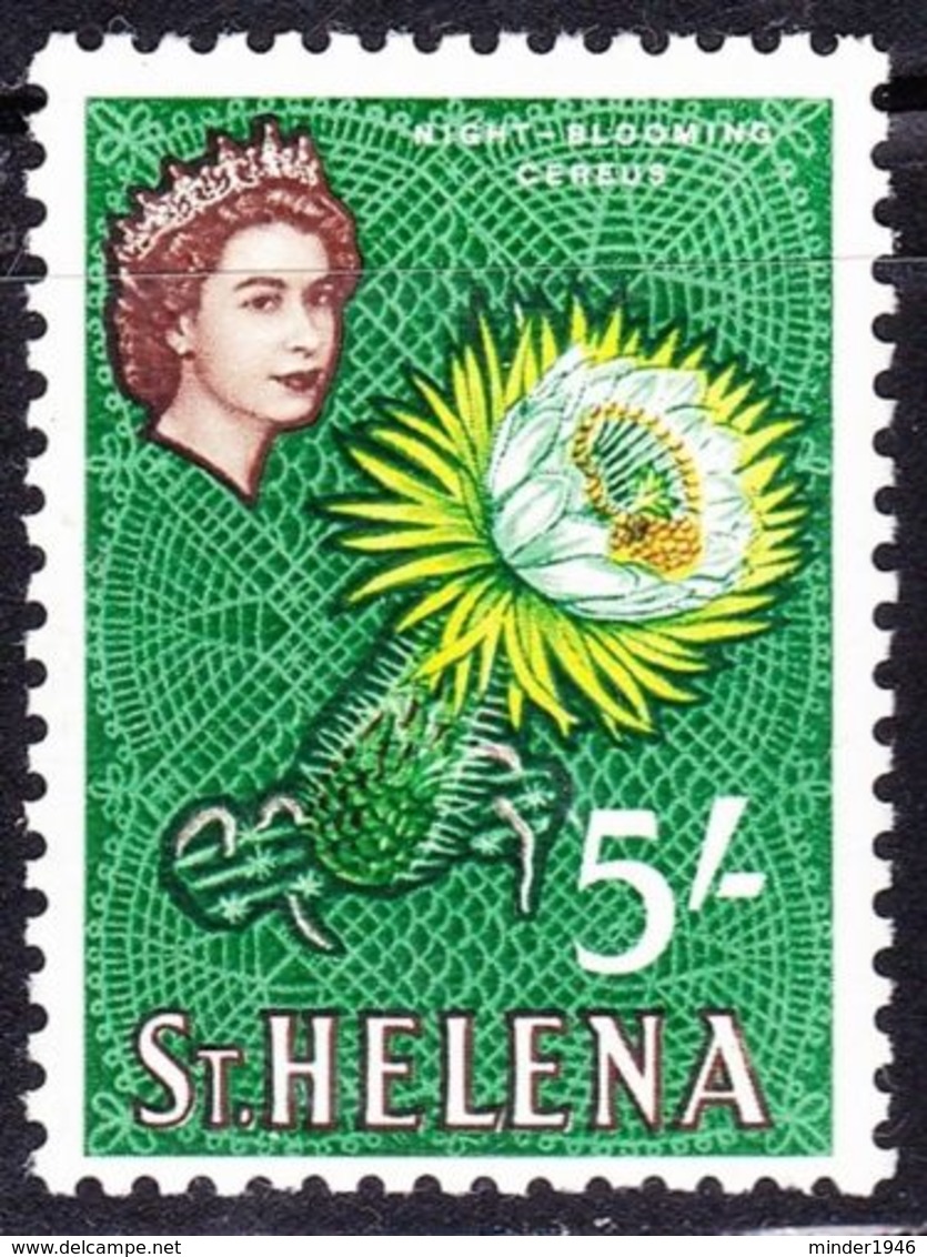 ST HELENA 1961 QEII 5/- Yellow, Brown & Green SG187 MH - Saint Helena Island