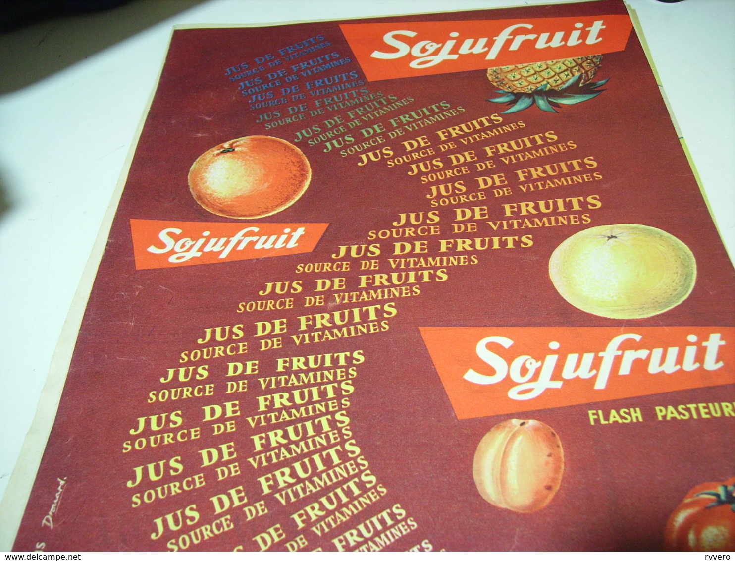 ANCIENNE PUBLICITE JUS DE FRUITS DE SOJUFRUIT 1958 - Affiches