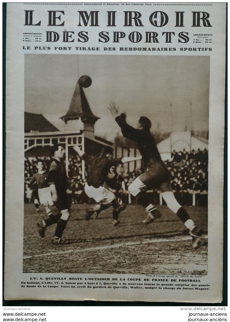 1927 HOCKEY SUR GLACE COUPE JEAN POTIN - OSCAR EGG - US QUEVILLY - CROSS CONTRY - Autres & Non Classés