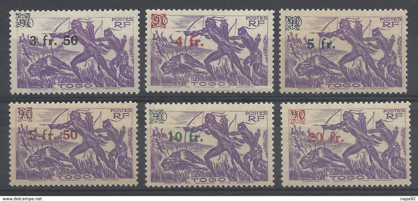 TOGO 1944 YT 230/235** SANS CHARNIERE NI TRACE - SURCHARGES - Neufs