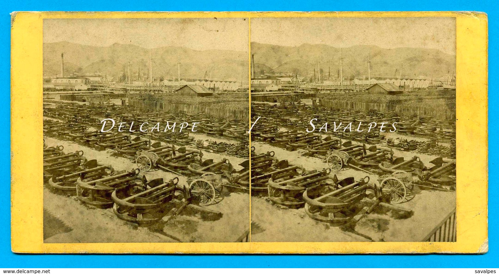 RARE  Var * Arsenal TOULON Parc Aux Ancres * Port Marine - Photo Stéréoscopique Vers 1860/65 - Photos Stéréoscopiques