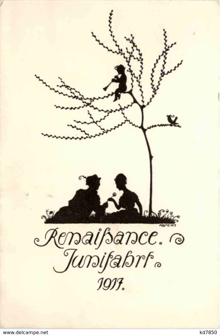 Renaisance Junifahrt 1914 - Abinz - Scherenschnitt - Silhouette