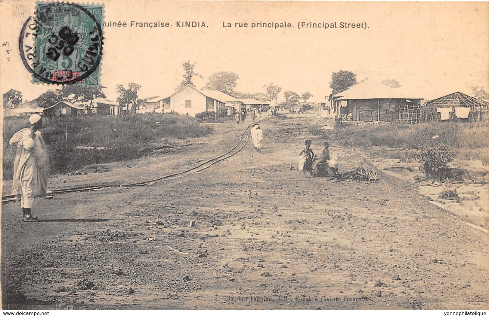 Guinée  Française / Topo - Belle Oblitération - 158 - Kindia - La Rue Principale - Guinée Française