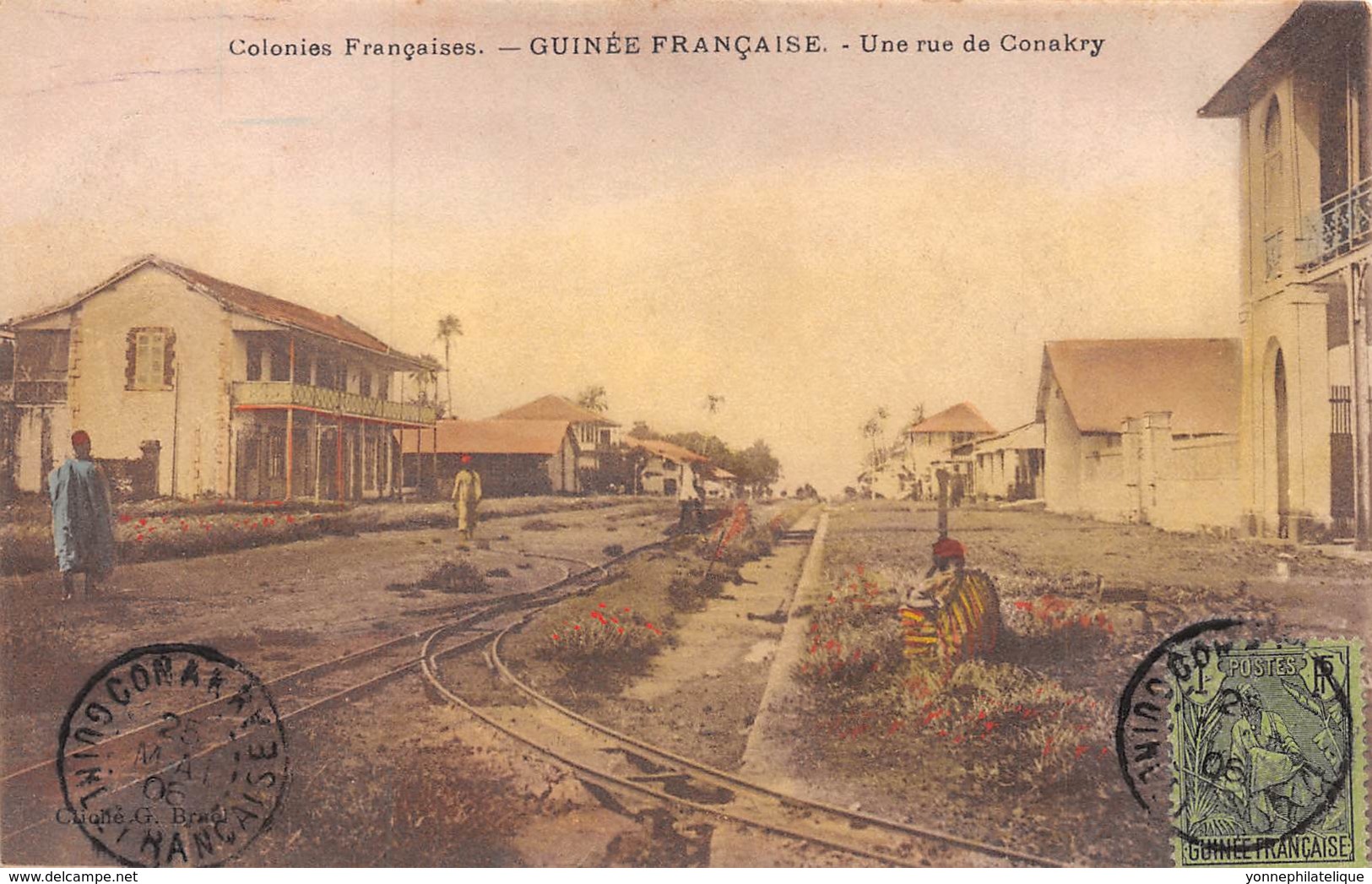 Guinée  Française / Topo - Belle Oblitération - 160 - Une Rue De Conakry - Guinée Française